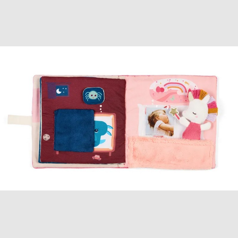 Libro interattivo per neonati a tema sogni con peluche unicorno, perfetto per scacciare gli incubi e adatto dai 12 mesi in su